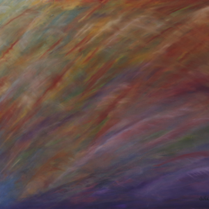 Oil painting of abstract angry sea