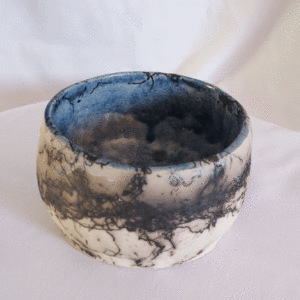 Raku Bowl with horse hair